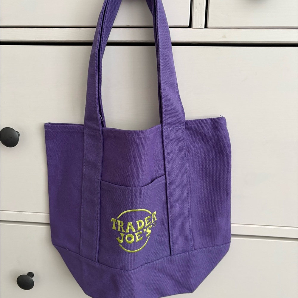 Trader Joe's Purple Canvas Trick or Treat Tote Bag